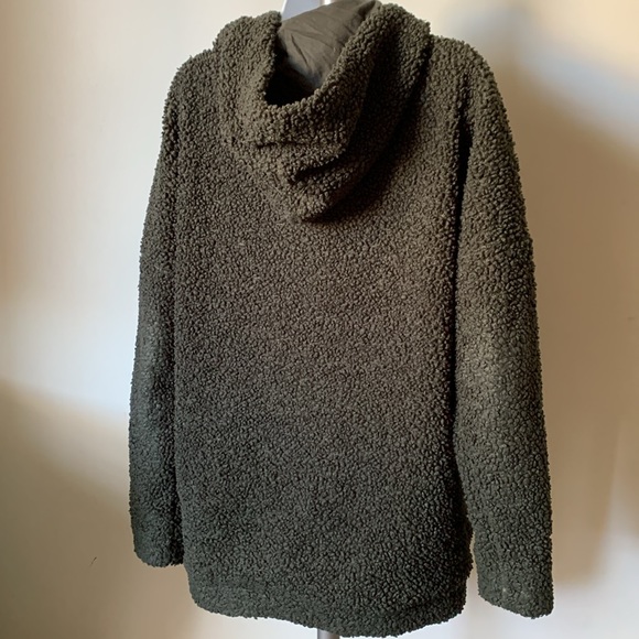 Adidas Brilliant Basics Sherpa Full-Zip Hoodie in Legend Earth - Picture 2 of 7